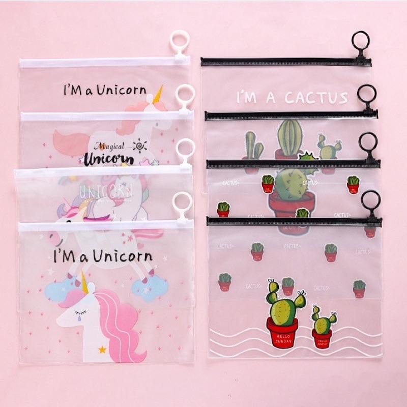 Túi zip a5 đựng bút và đồ dùng nhiều mẫu