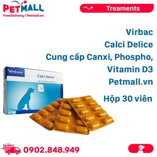 Virbac Calci Delice cung cấp Canxi, Phospho, Vitamin D3 - hộp 30 viên Petmall