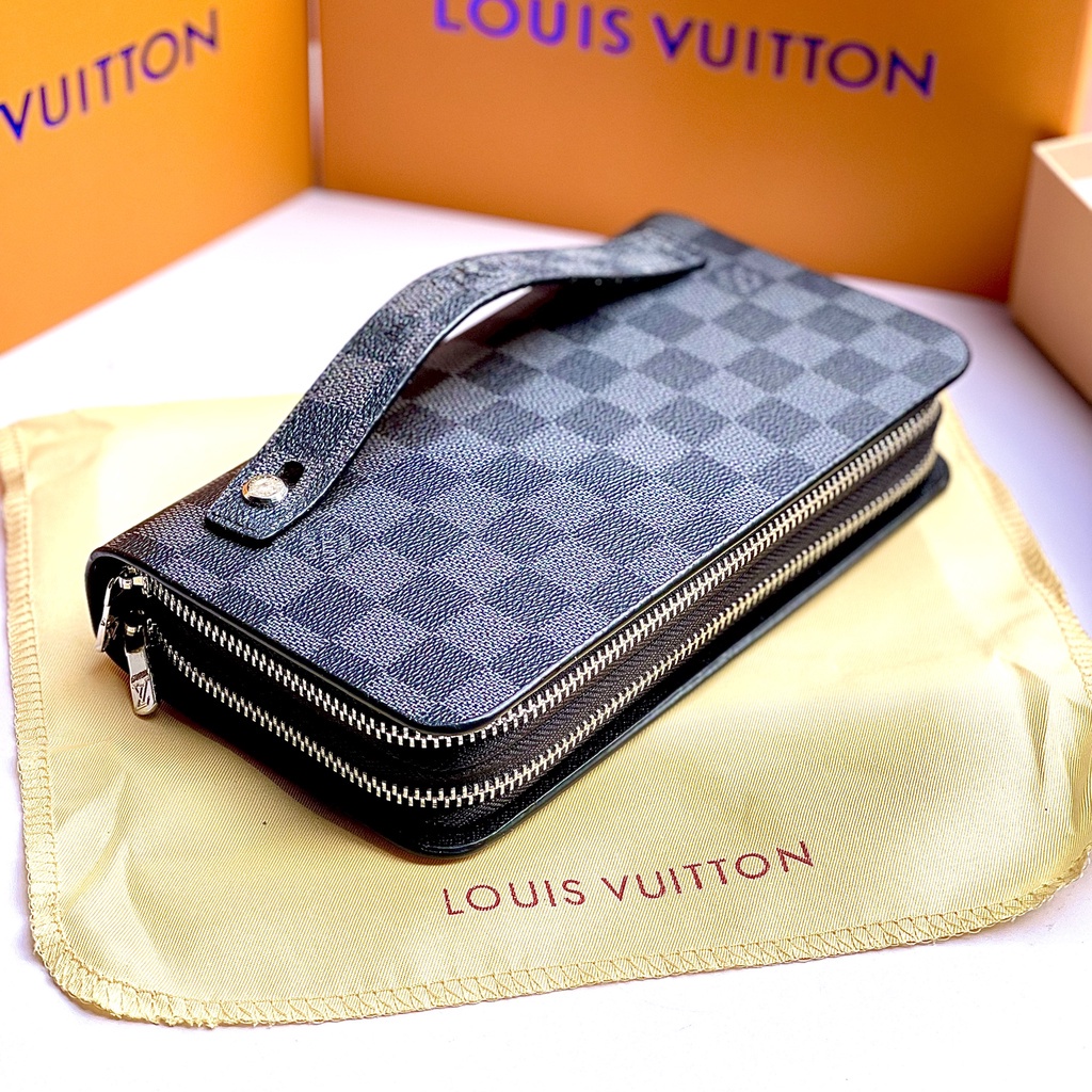 Ví Cầm Tay LV Nam Nữ Bản To Dáng Dài 2 Khóa Nhiều Ngăn Cao Cấp Fullbox WD5665