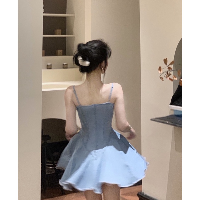 Đầm Jean Hai Dây Dáng Xoè Sexy Quyến Rũ oder.tram0506