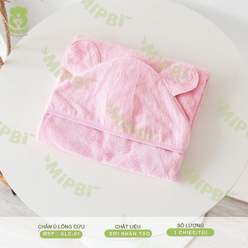 Chăn ủ Lông Cừu Mipbi Kích thước 90 x 105 cm Chất liệu sợi nhân tạo mềm mại