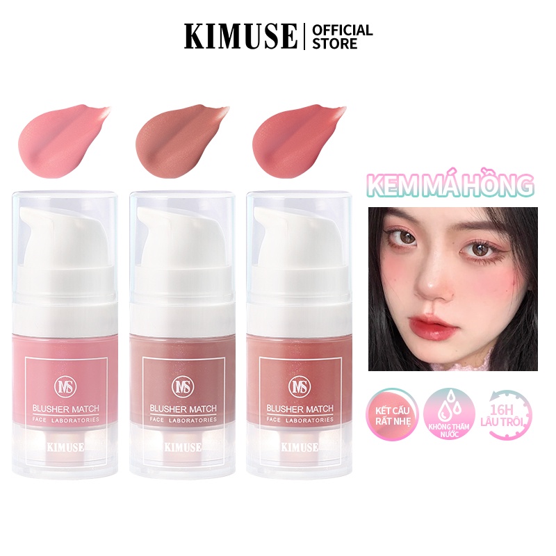 KIMUSE Phấn má hồng dạng lỏng Lâu trôi Không thấm nước Phấn má hồng tự nhiên 6ml