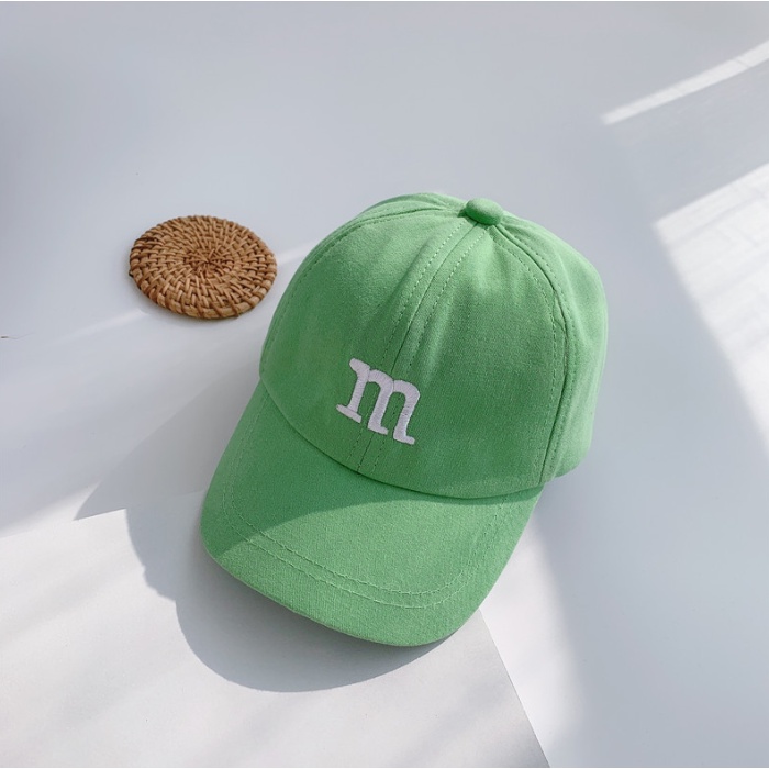 Mũ lưỡi trai cho bé từ 1-3 tuổi, chữ M, quai sau điều chỉnh, phong cách thời trang Thoáng khí Thoải mái Cotton