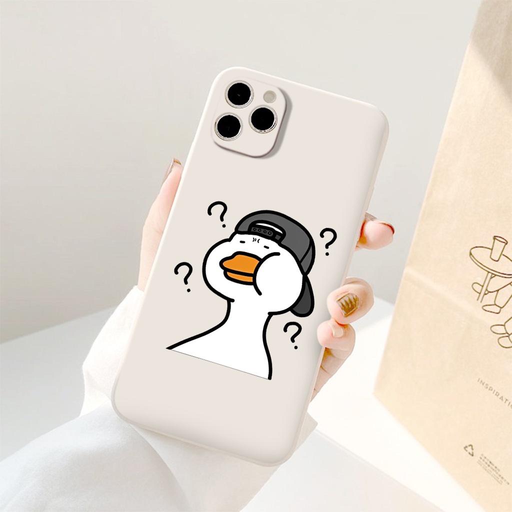 Ốp chống sốc iphone Vịt béo hoang mang hài hước bảo vệ camera cho ip 6/6s/7/8/X/XS/11/12/13/14 Pro Plus Max e5015