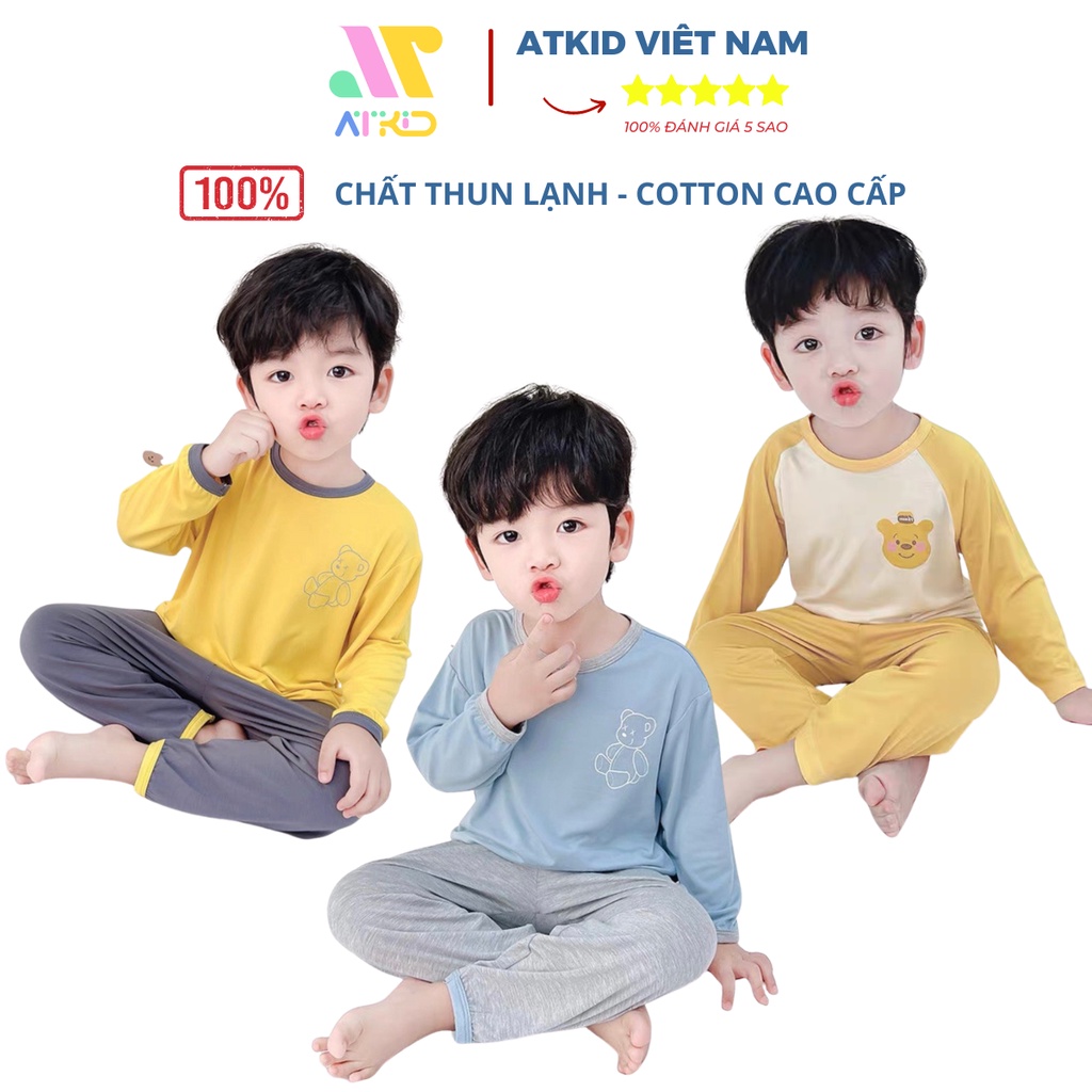 Bộ quần áo thun lạnh cao cấp minky mom gấu bông X - ngôi sao cho bé trai bé gái mềm mịn ATKID Việt Nam