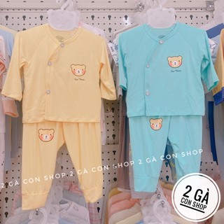 Bộ sơ sinh pha tre Minky mom phối viền
