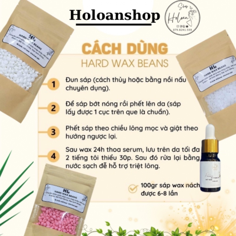 Sáp cao cấp Coconut & trong suốt,Sáp wax lông nóng dạng hạt đậu Hard Wax Beans