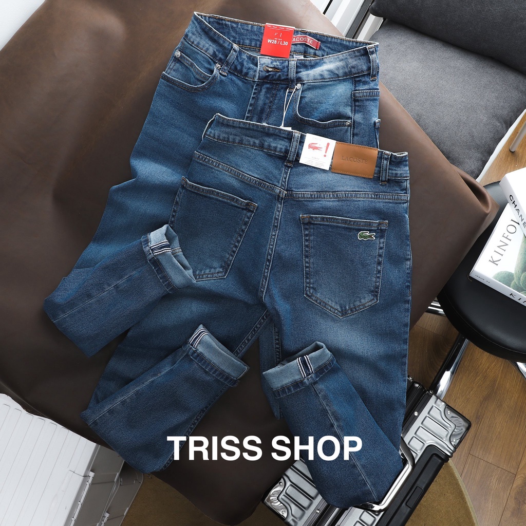 Quần Jeans nam Lacoste 5 chất liệu co giãn cao cấp form slim