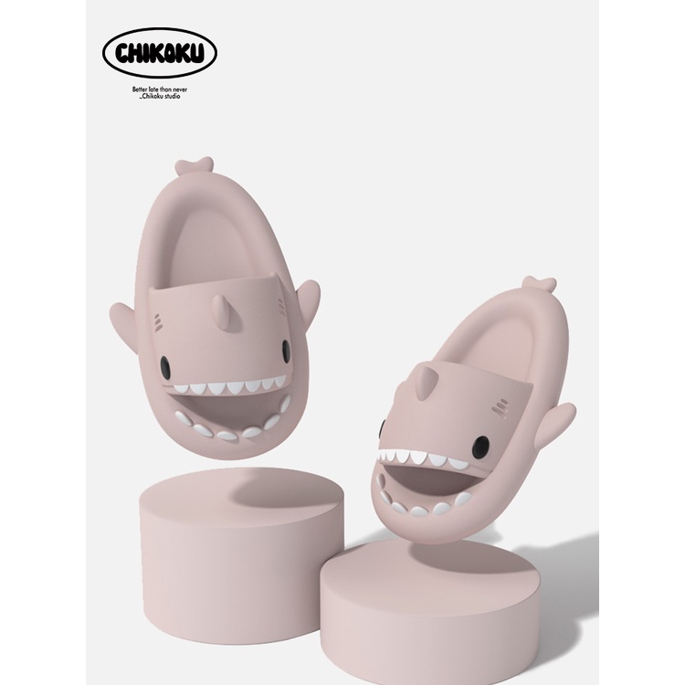 Chikoku Korean small xenon powder slippers female summer couple home thick bottom non-slip antibacterial parent-child sh