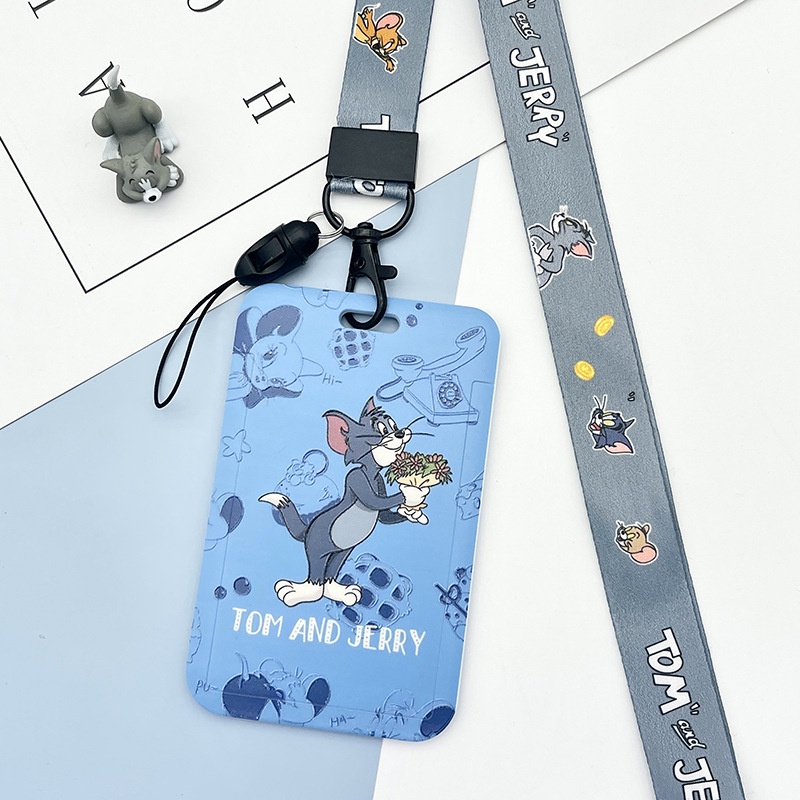 Dây đeo thẻ dọc dành cho học sinh, sinh viên, nhân viên họa tiết hoạt hình Tom and Jerry