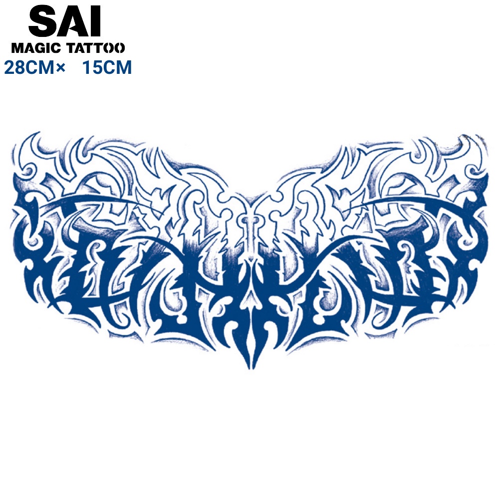 Miếng dán hình xăm tạm thời SAI MAGIC TATTOO 028 kích thước 28CM×15CM chống thấm nước lâu trôi lên đến 2 tuần