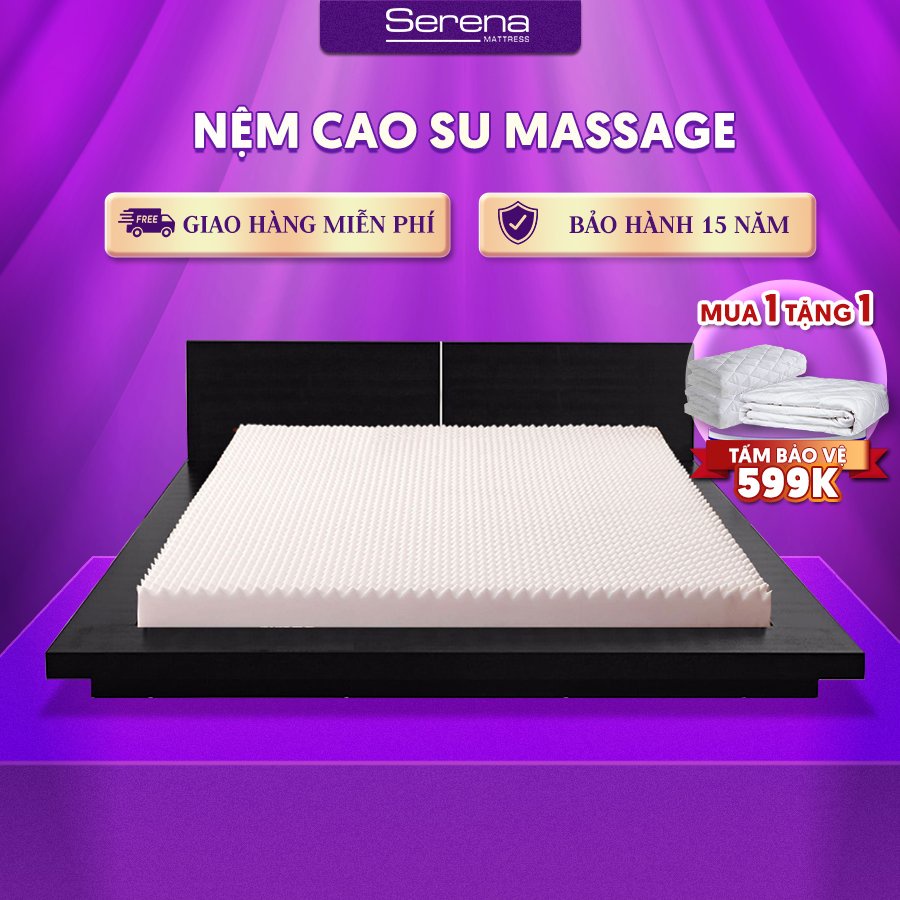 Nệm Cao Su Non Massage Cao Cấp SERENA Nệm Đệm Cao Su Thiên Nhiên Niệm Nằm Ngủ Mỏng Dày Tự Nhiên Chính Hãng