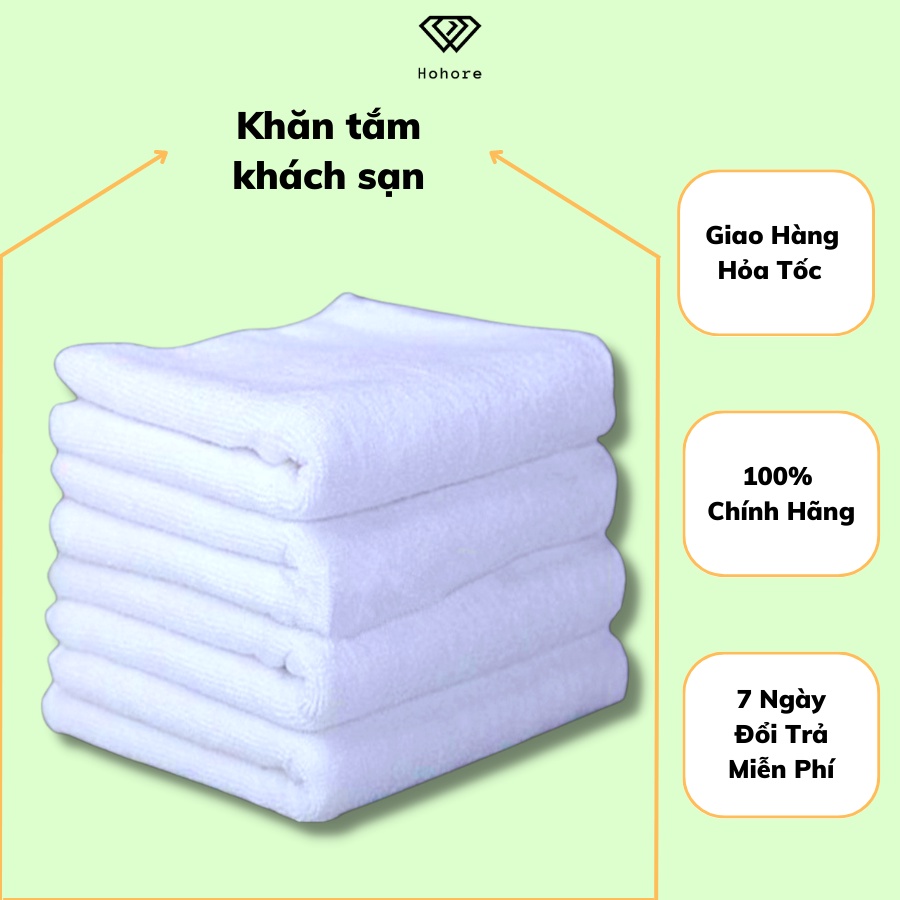 Khăn trắng khách sạn Phong Phú set 5 khăn tắm cotton trắng cao cấp cho khách sạn [ size khăn: 65cm*130cm / 310g ]