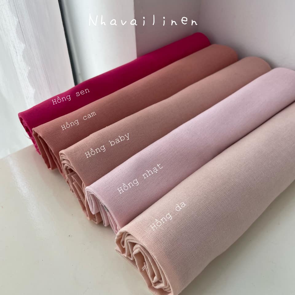 Vải Linen Bột Nhà Vải Linen Màu Trơn Mới Mềm Mại Mịn Màng Bền Đẹp Chắc Chắn Chất Lượng Tốt An Toàn Cho Da