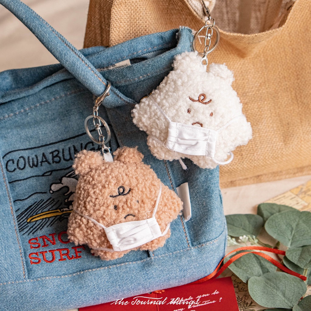 Móc Khóa Bông Đôi Ghibli, Gấu, Tặng Người Yêu, Bạn Bè, Người Thân