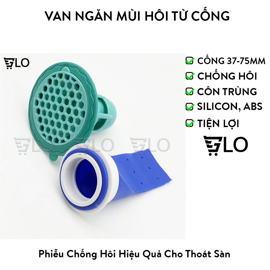 Bộ Van Ngăn Mùi Hôi Cống Kèm Nắp Nhựa, Phụ Kiện Phễu Cao Su Silicon Lắp Thoát Sàn Nhà Tắm Phòng Vệ Sinh Chống Côn Trùng