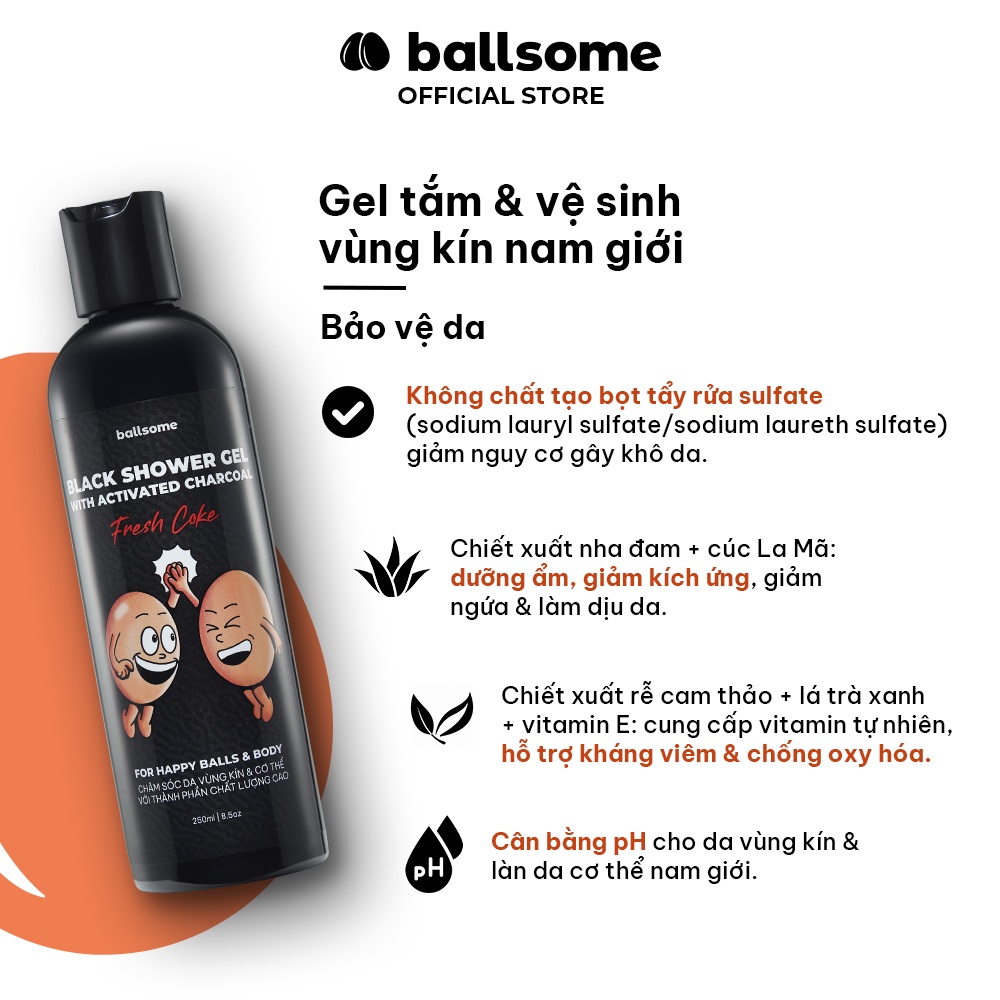 Bộ Quà Tặng Nam Giới FOR HAPPY BALLS & BODY Ballsome/ Gel Tắm Hương Fresh Coke & Body Spray Hương Citrus in the Air