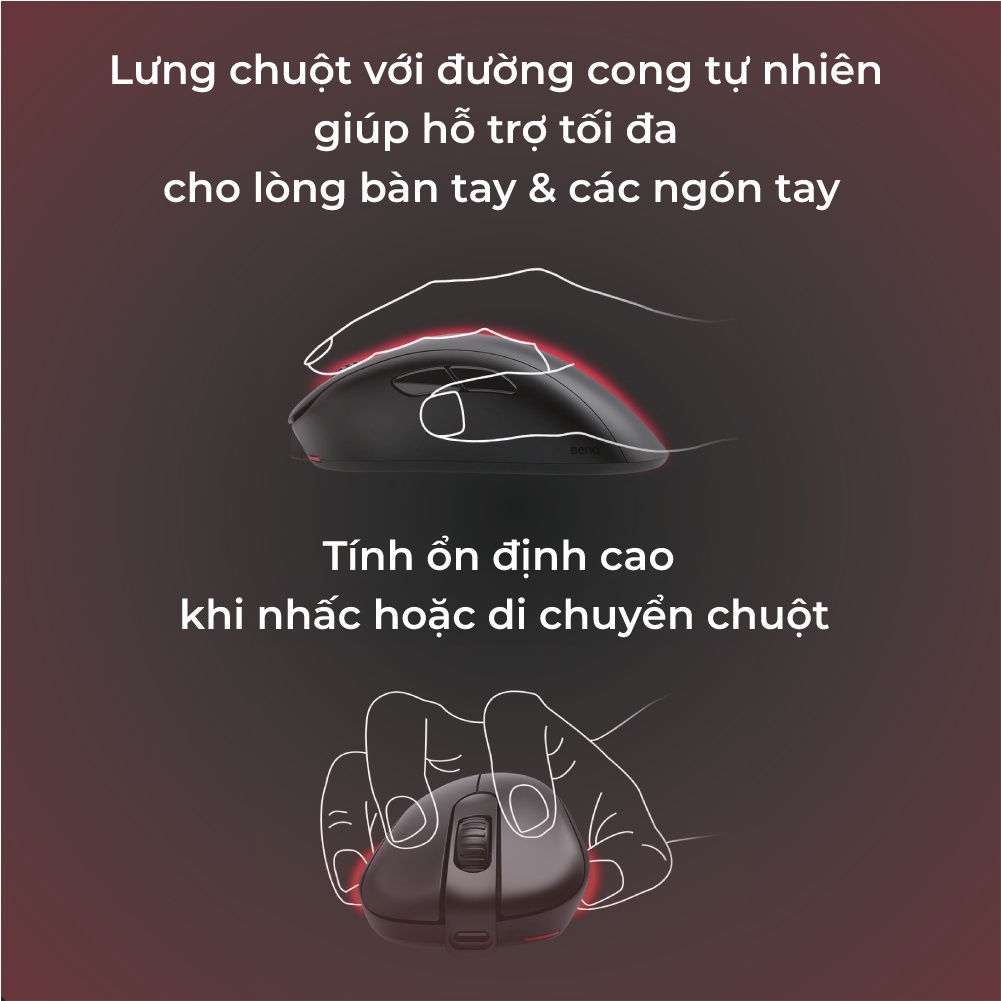 Chuột gaming không dây Esports BenQ ZOWIE EC3-CW công thái học, bánh lăn 24 nấc