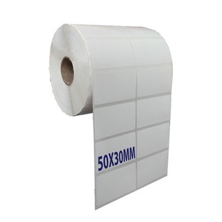 Decal in tem thường 2 tem 1 hàng 50*30mm cuộn 50m