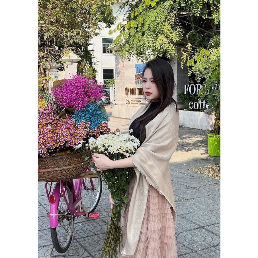 Khăn Choàng Vuông  Lv màu be Cao Cấp