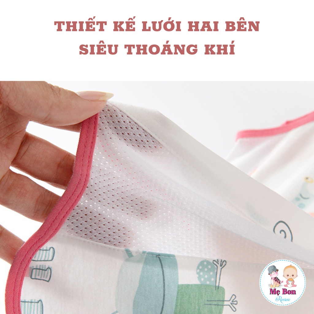 Túi ngủ hở chân cho bé có lưới mùa hè chất cotton thoáng mát