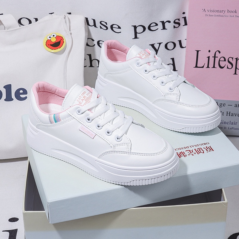 Giày Da Nữ, Giày Sneaker Da Nữ G74 Màu Trắng Đẹp Phong Cách Thời Trang Học Sinh Sinh VIên Đi Học Đi Chơi