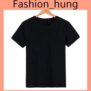 Áo thun trơn màu trắng đen cổ tròn tay ngắn from basic nam nữ mùa hè