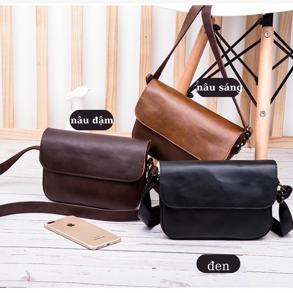 Túi Đeo Chéo Nam Da Bò Cao Câp BASIC, Trẻ Trung, Hiện Đại