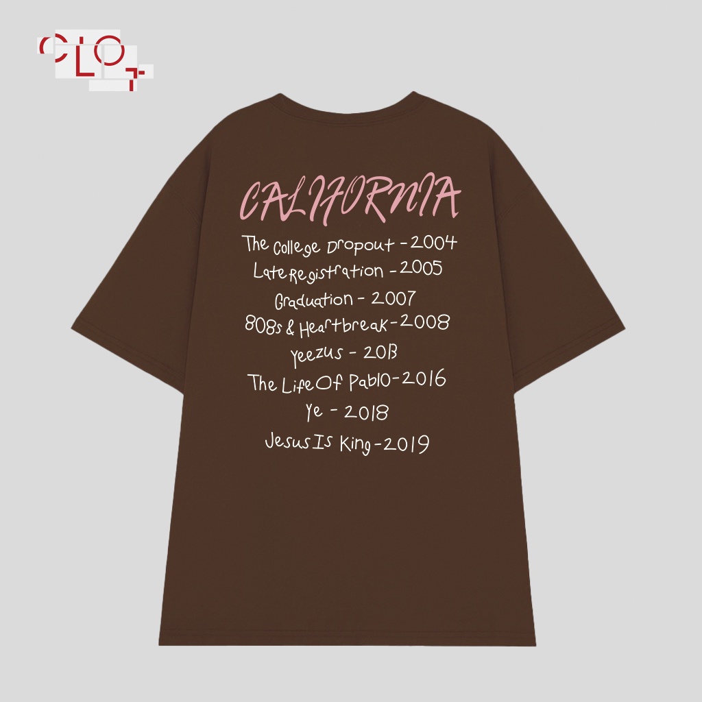 CLOT local brand Áo thun thể thao oversize thời trang nữ vintage Nâu xám ulzzang 100%cotton