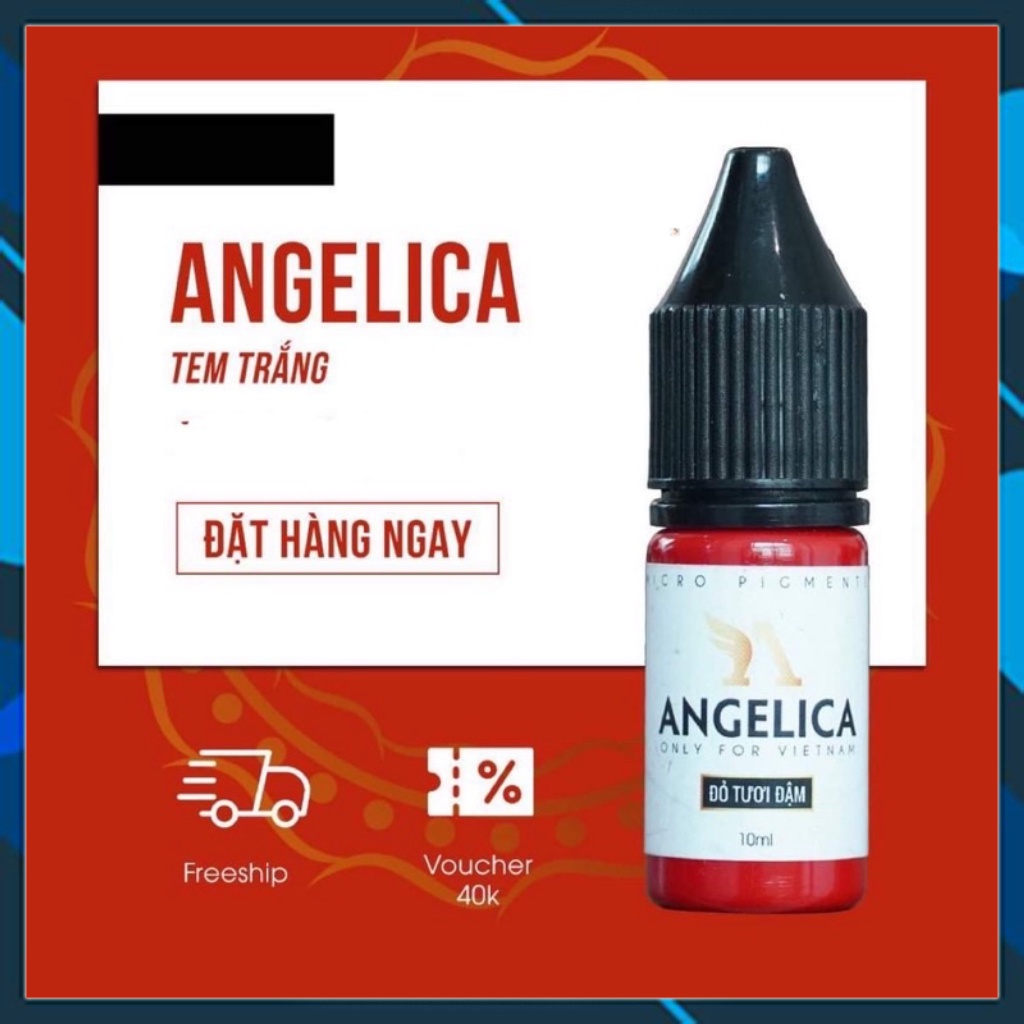 Mực Phun Xăm ANGELICA TEM TRẮNG 10 ML Bám Nhanh - Siêu Bong Đậm