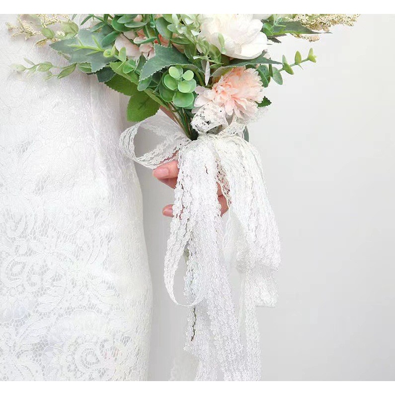 Ruy băng ❤️ren họa tiết bo tròn❤️ 3cm gói hoa, gói quà, buộc nơ siêu xinh