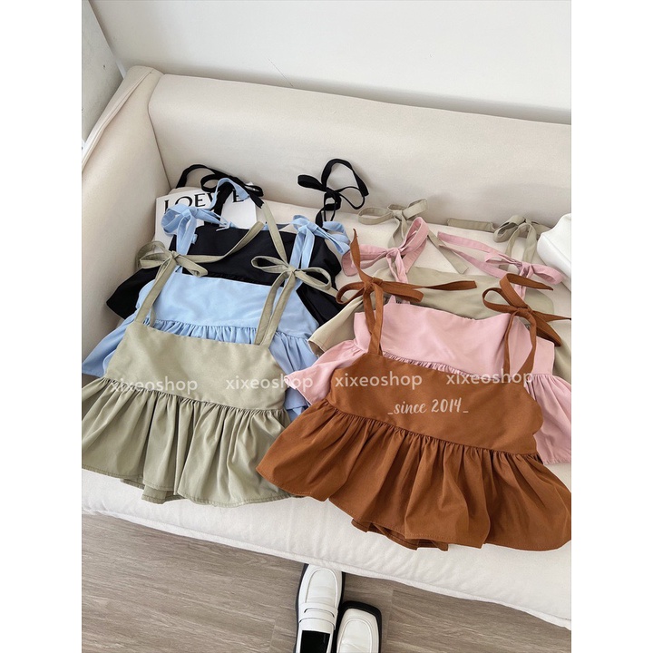 Áo 2 dây baby tee Shirt dáng xòe babydoll xixeoshop - v415