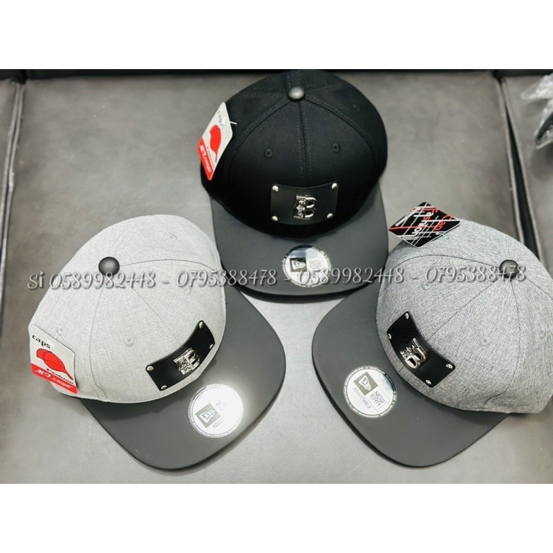 MŨ HIPHOP PHỐI KẾT—NÓN SNACKPACK LOGO DA PHỐI LOGO CHỮ B SIÊU NGẦU