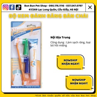 Bộ kem đánh răng cho chó mèo- Bộ kem đánh răng cho chó mèo