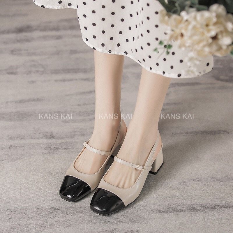 Giày quai hậu gót vuông 5 phân phong cách tiểu thư nữ tính ms 95-