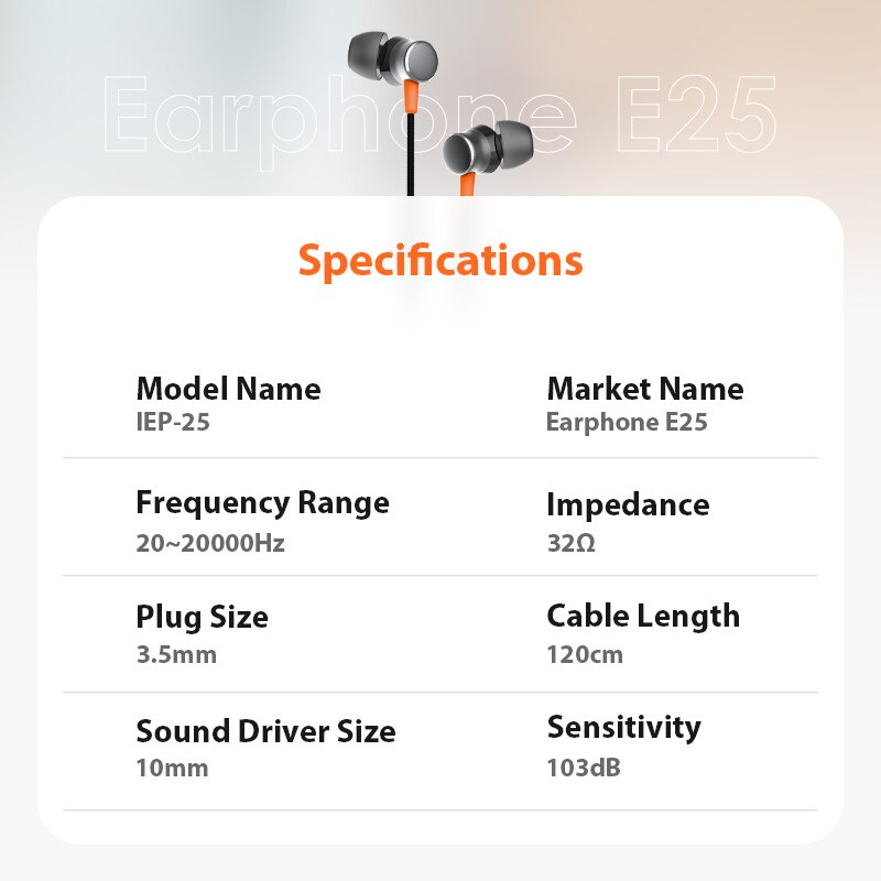 Tai nghe có dây Itel IEP-25 | Nhét tai | Hàng chính hãng