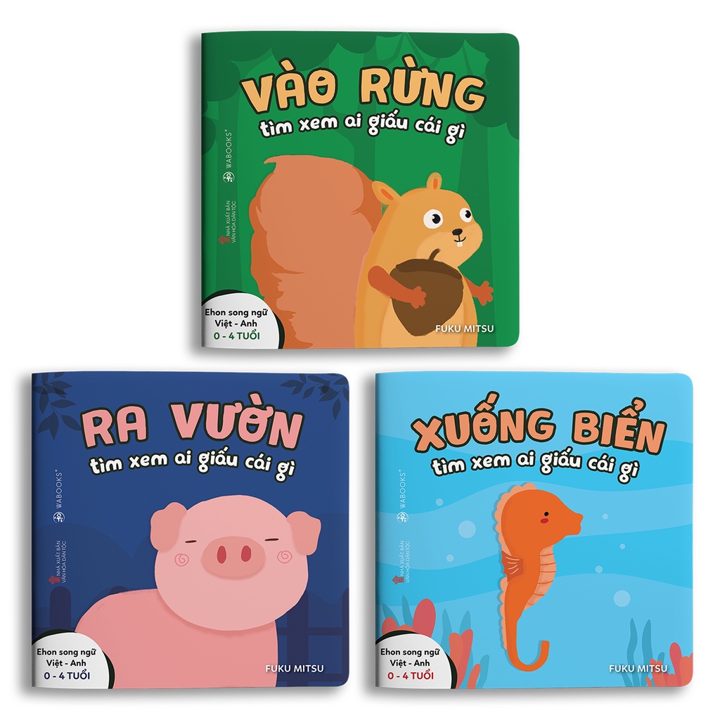 Sách Ehon Song ngữ - Combo 3 cuốn Ai giấu cái gì - Dành cho trẻ từ 0-4 tuổi
