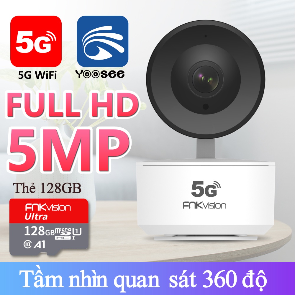 Camera IP Wifi Yoosee 5G FNKVISION mẫu mới 2023 - quan sát 360 độ - phiên bản tiếng việt - bảo hành 12 tháng