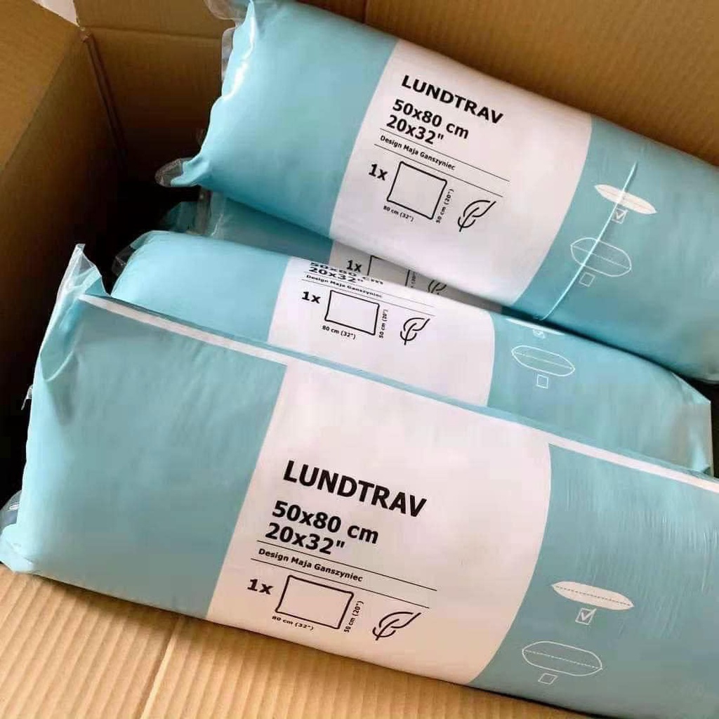 Gối bông lông vũ ruột gối IKEA kháng khuẩn không mùi kích thước 50x70 cm