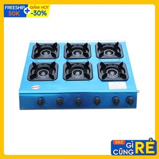 Bếp gas bán công nghiệp 6 họng - 6 cửa
