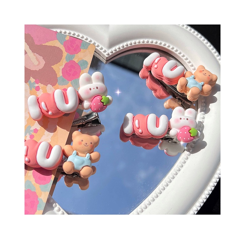 Kẹp Tóc Mái Bên Gấu Thỏ Xinh Xắn cho Bé