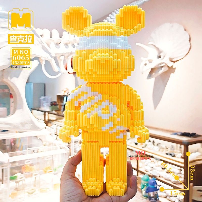 Mô hình lego, đồ chơi lắp ráp 3D decor trang trí hình Gấu phi hành gia MINPIN cao 33*10,5*15cm tặng kèm búa - Mobeabrick