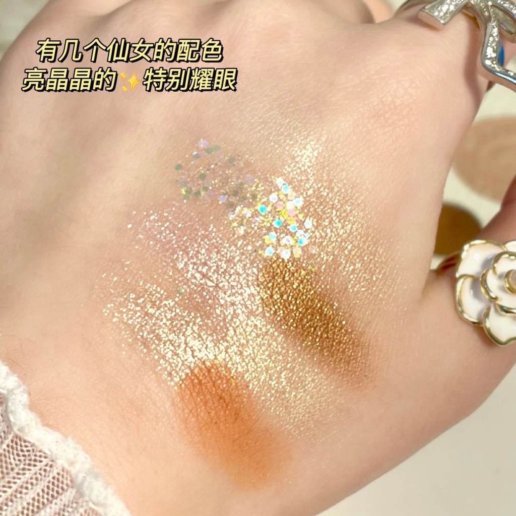 Bảng Phấn Mắt / Má Hồng / Đánh Má Hồng Đính Kim Tuyến Không Thấm Nước Siêu Hot Muau Vow