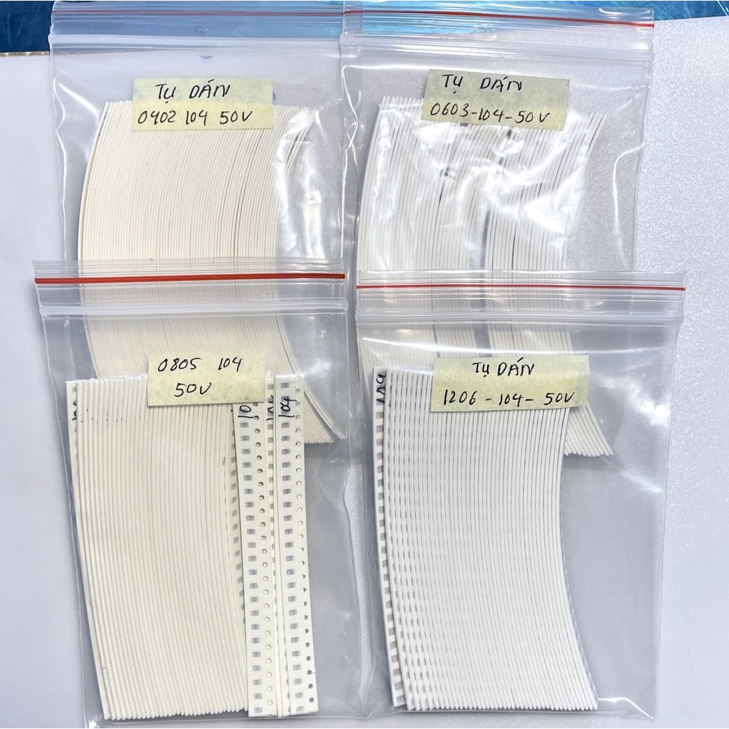 Tụ dán 0402 0603 0805 1206 SMD 104 50V  Tụ thường 104nF 50V