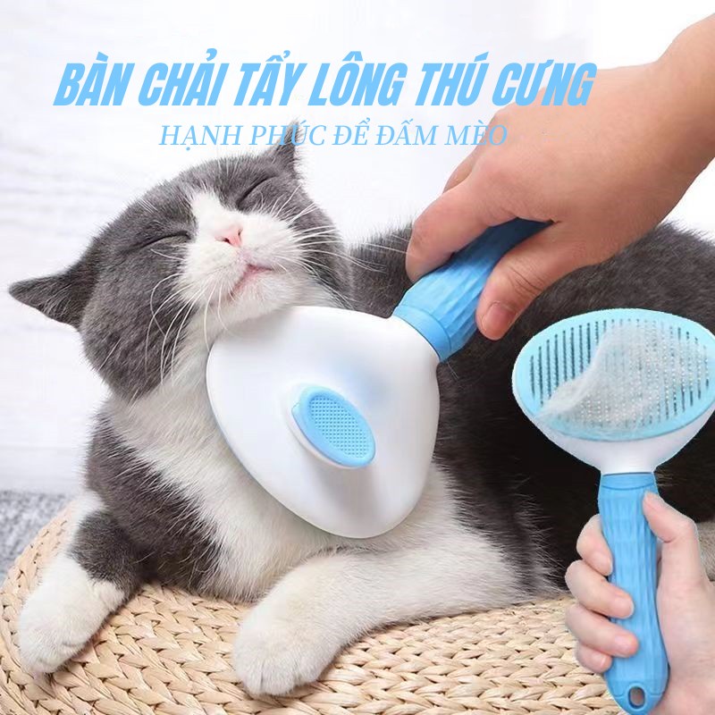 Lược chải lông chó mèo có nút bấm,tách lông tự động khỏi lược LI0068
