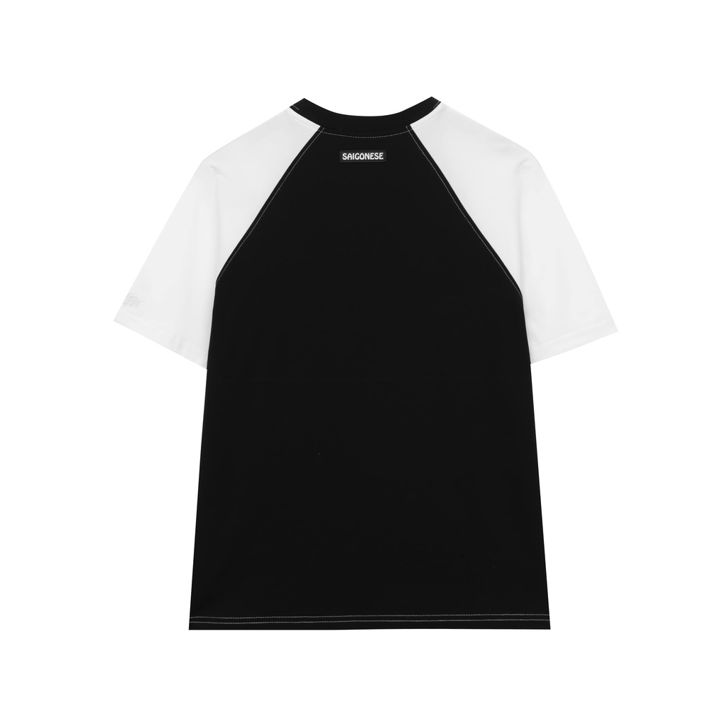 Áo Thun Raglan SAIGONESE Basic Form Rộng Tay Lỡ Unisex / Đen Tay Trắng