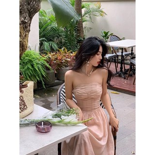 VÁY TƠ CUP NGỰC PHỐI NƠ HỒNG NHẸ NHÀNG