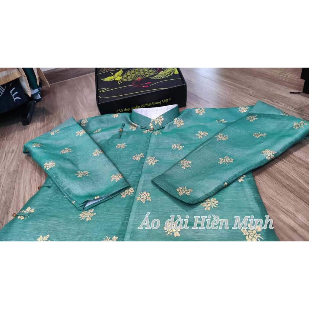 Áo dài ngũ thân vải sa hàn sang trọng