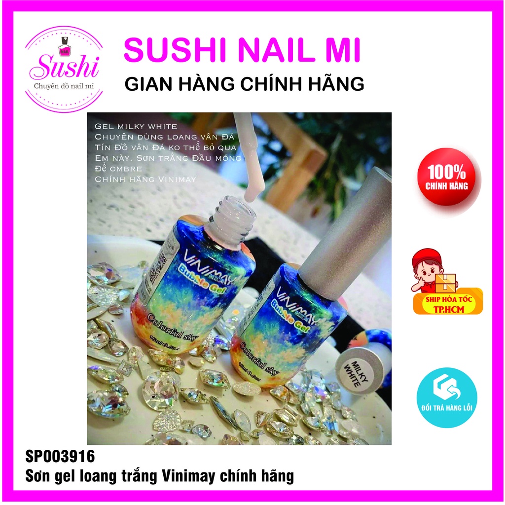 Sơn gel loang trắng Vinimay  - sơn gel móng - Sushi nail mi
