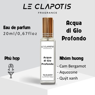 Nước hoa nam acqua di gio profondo chính hãng le clapotis 20ml thơm lâu - ảnh sản phẩm 1